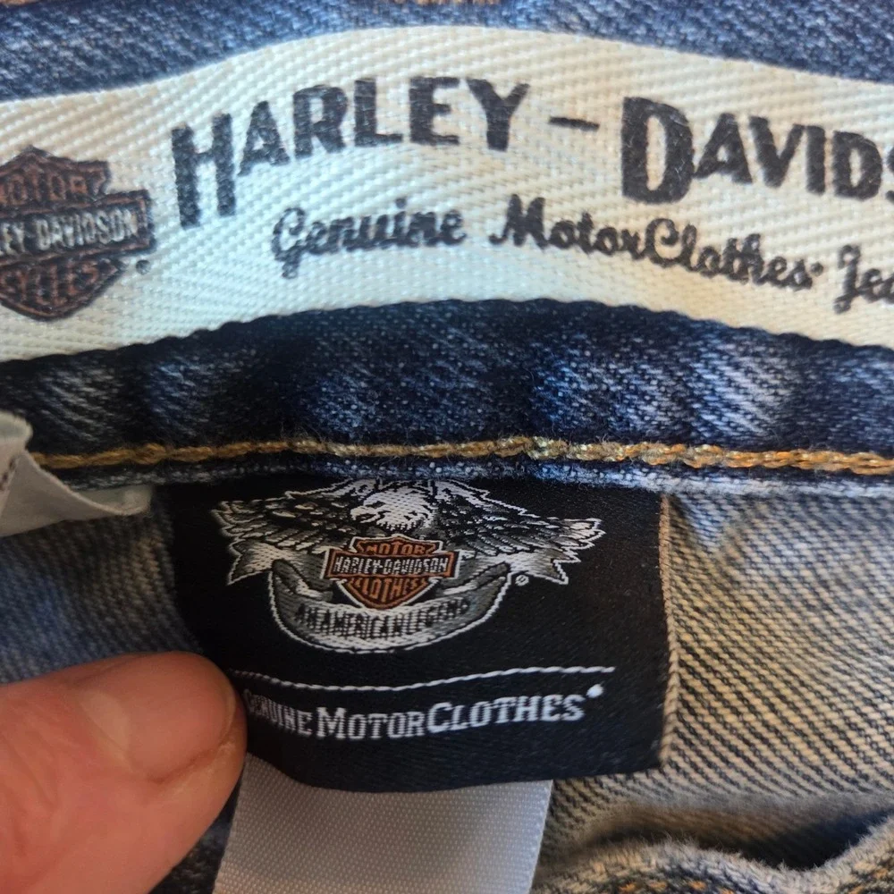 Harley Davidson Mens Jeans Blue Denim Size 42x32 Genuine MotorClothes Bootcut